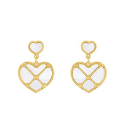 Les Boucles d'oreilles Jourdan Bijoux, Romance, argent 925/1000 doré or jaune, AJF210074E