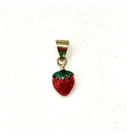 Le Pendentif or jaune 375/1000, fraise et laque by Stauffer