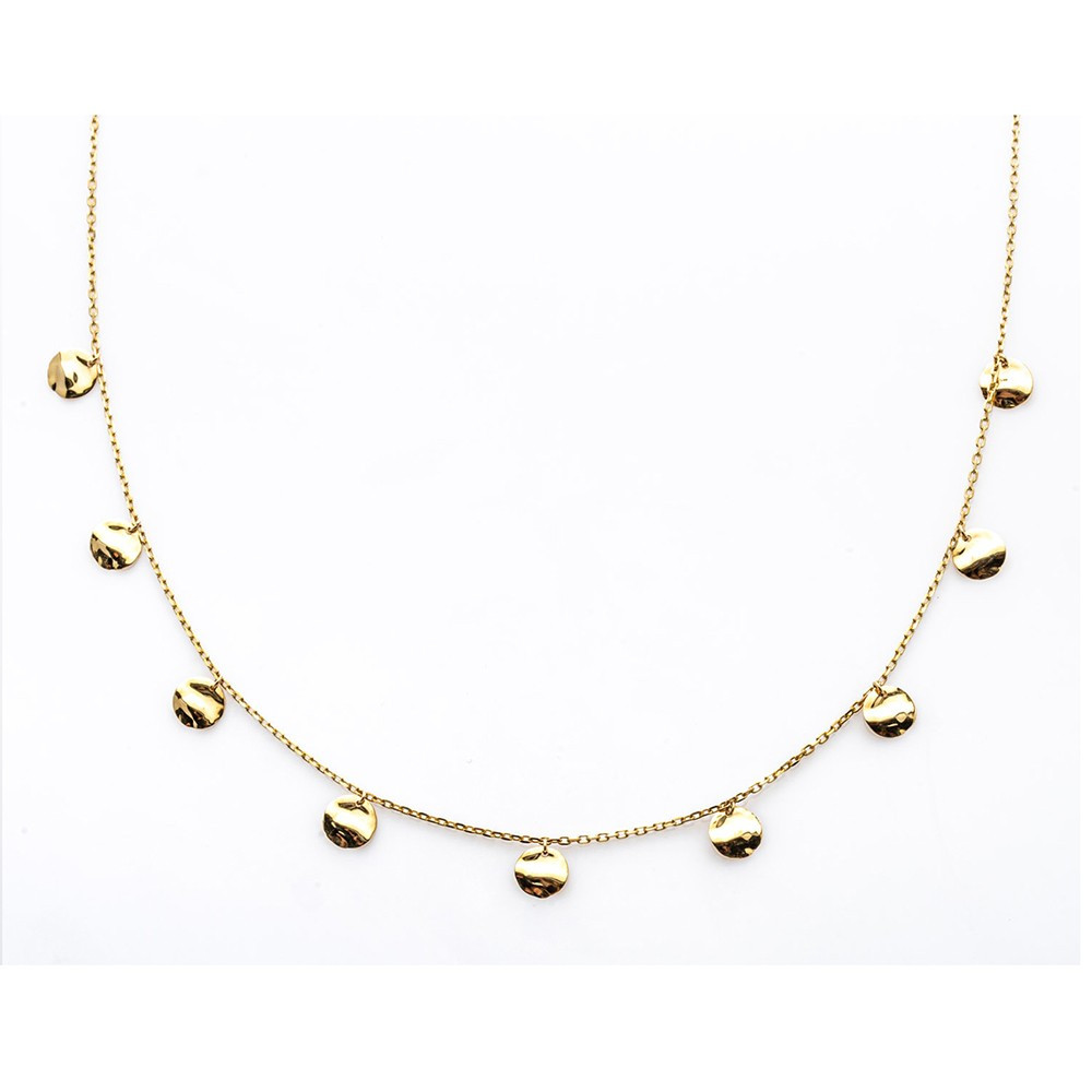 le Collier or jaune 375/1000, motifs ronds froissés, by Stauffer