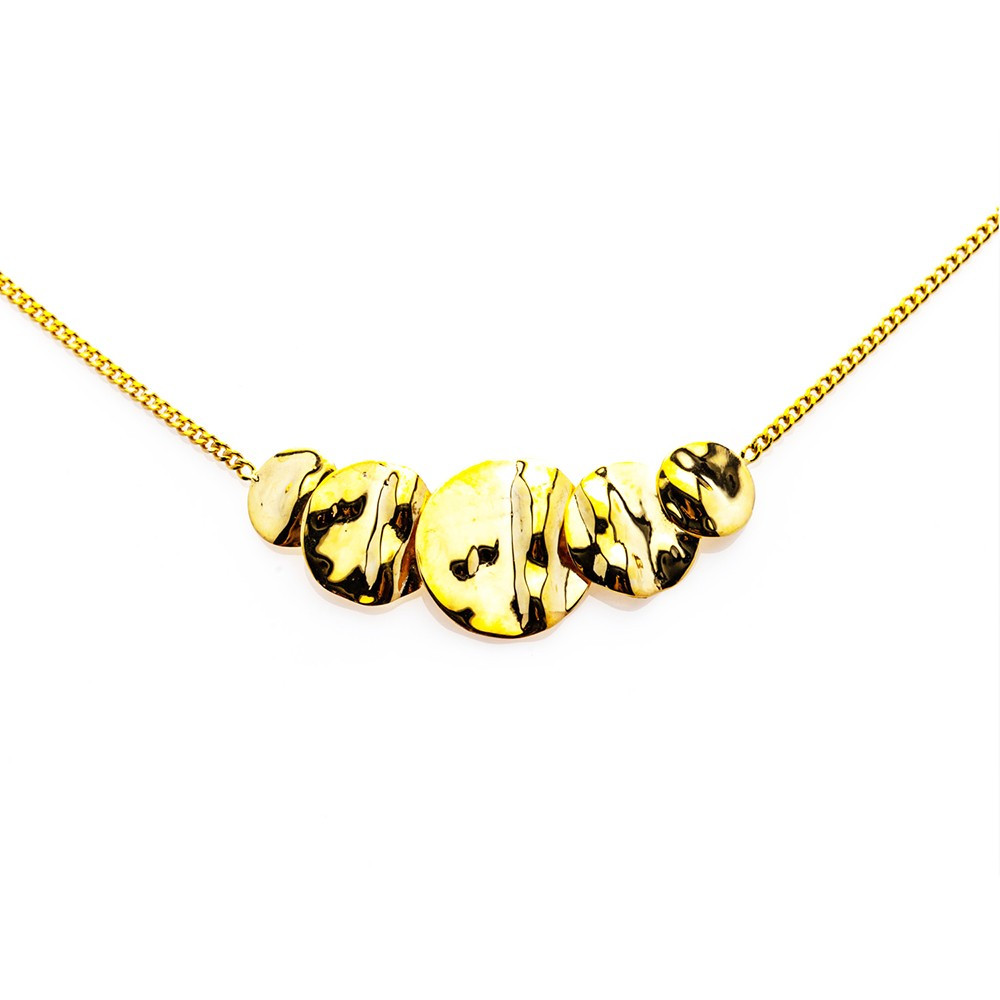 le Collier or jaune 375/1000, motifs ronds froissés, by Stauffer