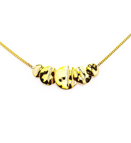 le Collier or jaune 375/1000, motifs ronds froissés, by Stauffer