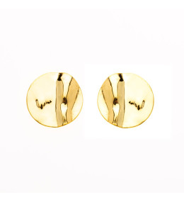 Les Boucles d'oreilles, or jaune 375/1000, motif rond froissé, by Stauffer