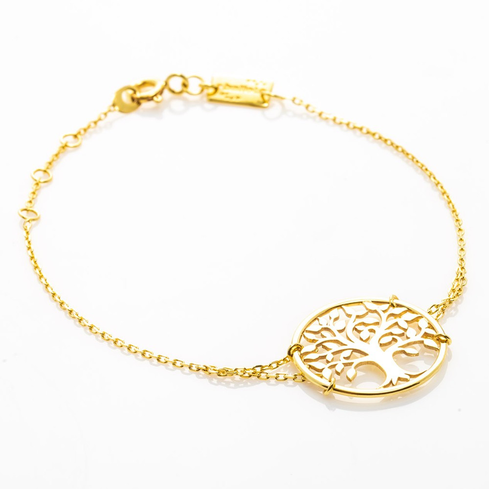 Le Bracelet or jaune 375/1000, motif arbre de vie, by Stauffer