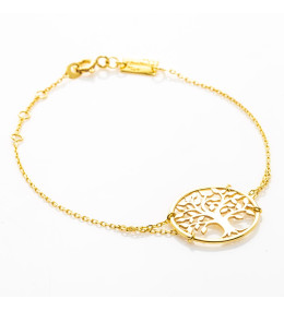 Le Bracelet or jaune 375/1000, motif arbre de vie, by Stauffer