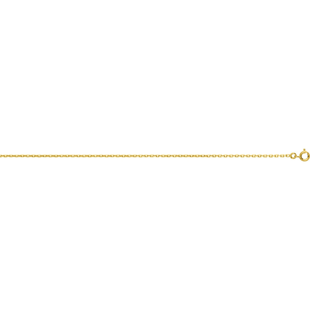 La Chaîne plaqué or jaune, mailles forçat, 1,60 mm, longueur 45 cm, by Stauffer.
