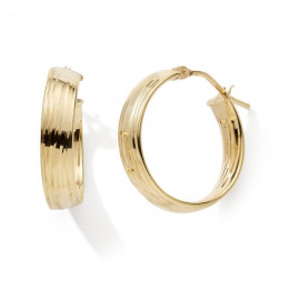 Les Boucles d'oreilles créoles or jaune 375/1000, rainurée by Stauffer