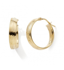 Les Boucles d'oreilles créoles or jaune 375/1000, rainurée by Stauffer