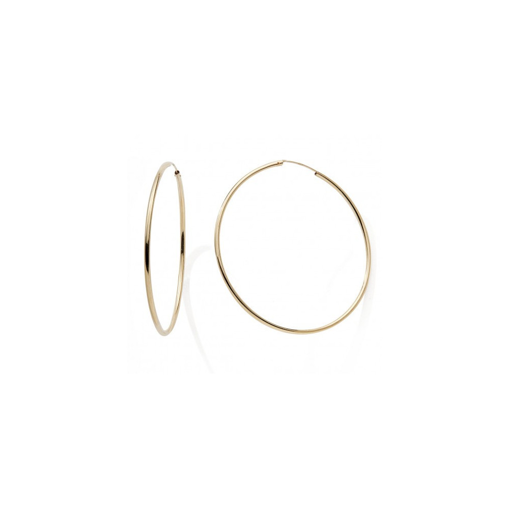 Les Boucles d'oreilles créoles or jaune 375/1000, fil rond, diamètre 55 mm, by Stauffer