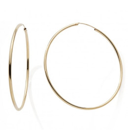 Les Boucles d'oreilles créoles or jaune 375/1000, fil rond, diamètre 55 mm, by Stauffer