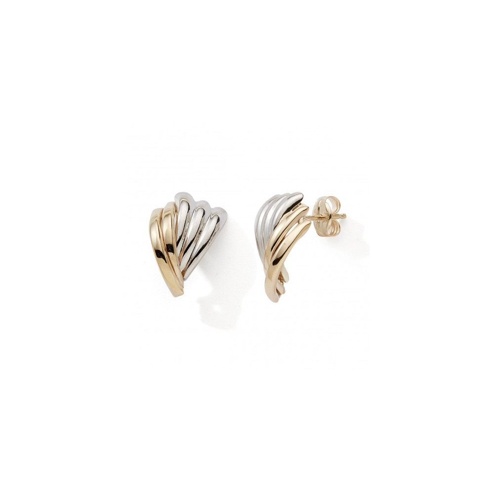 Les Boucles d'oreilles, or jaune, or rose et or blanc 375/1000,  by Stauffer