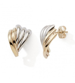 Les Boucles d'oreilles, or jaune, or rose et or blanc 375/1000,  by Stauffer