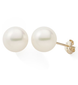 Boucles d'oreilles or jaune 375/1000, perles de culture de 9/9,5 mm by Stauffer
