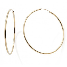 Les Boucles d'oreilles créoles or jaune 375/1000, fil rond, diamètre 40 mm, by Stauffer