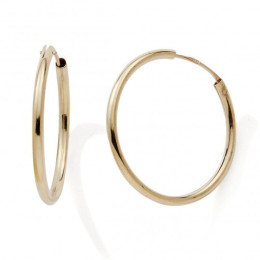 Les Boucles d'oreilles créoles or jaune 375/1000, fil rond, diamètre 18 mm, by Stauffer