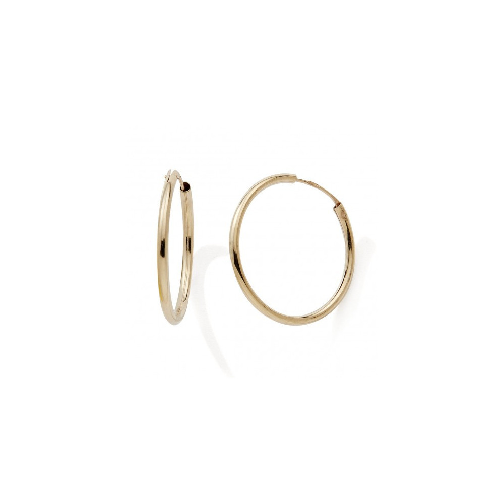 Les Boucles d'oreilles créoles or jaune 375/1000, fil rond, diamètre 18 mm, by Stauffer