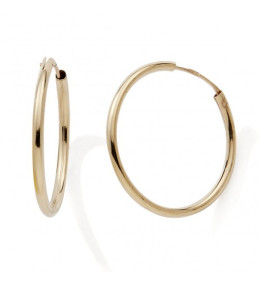 Les Boucles d'oreilles créoles or jaune 375/1000, fil rond, diamètre 18 mm, by Stauffer