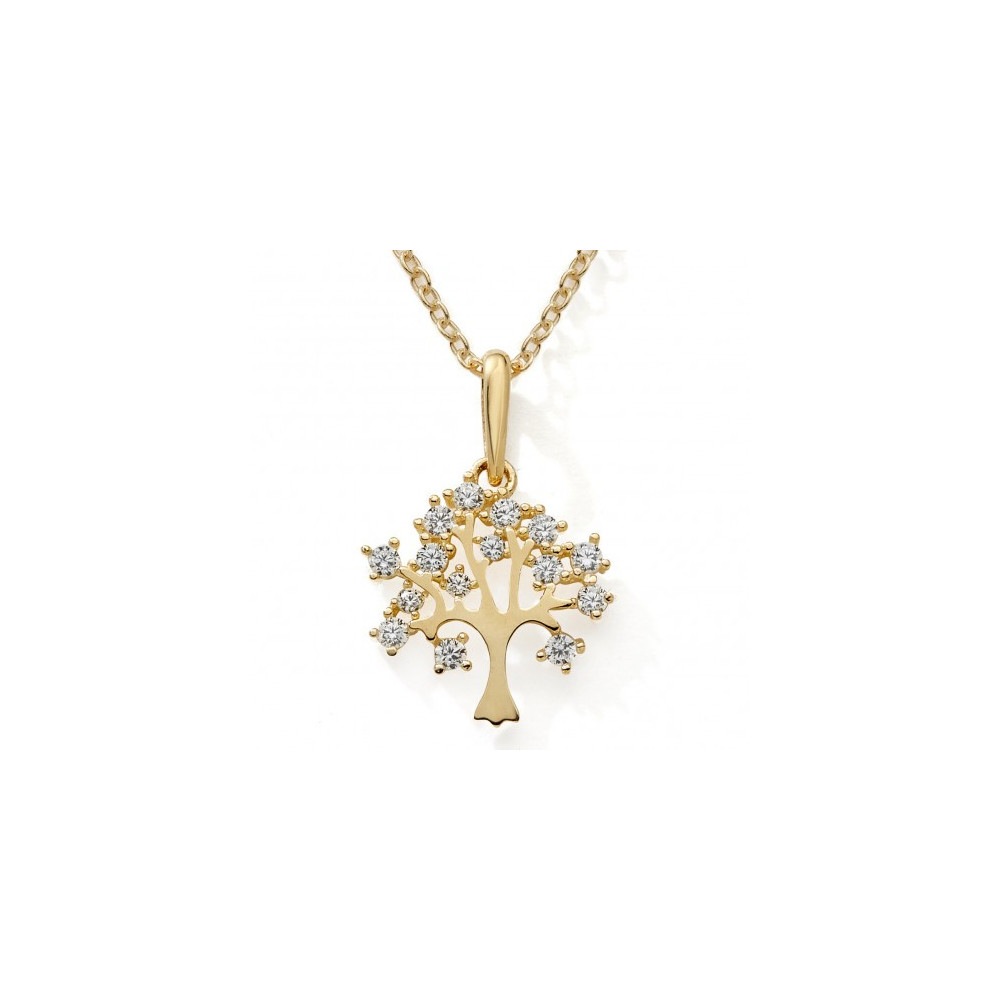 Le Collier or jaune 375/1000, arbre de vie et oxydes de zirconium, by Stauffer