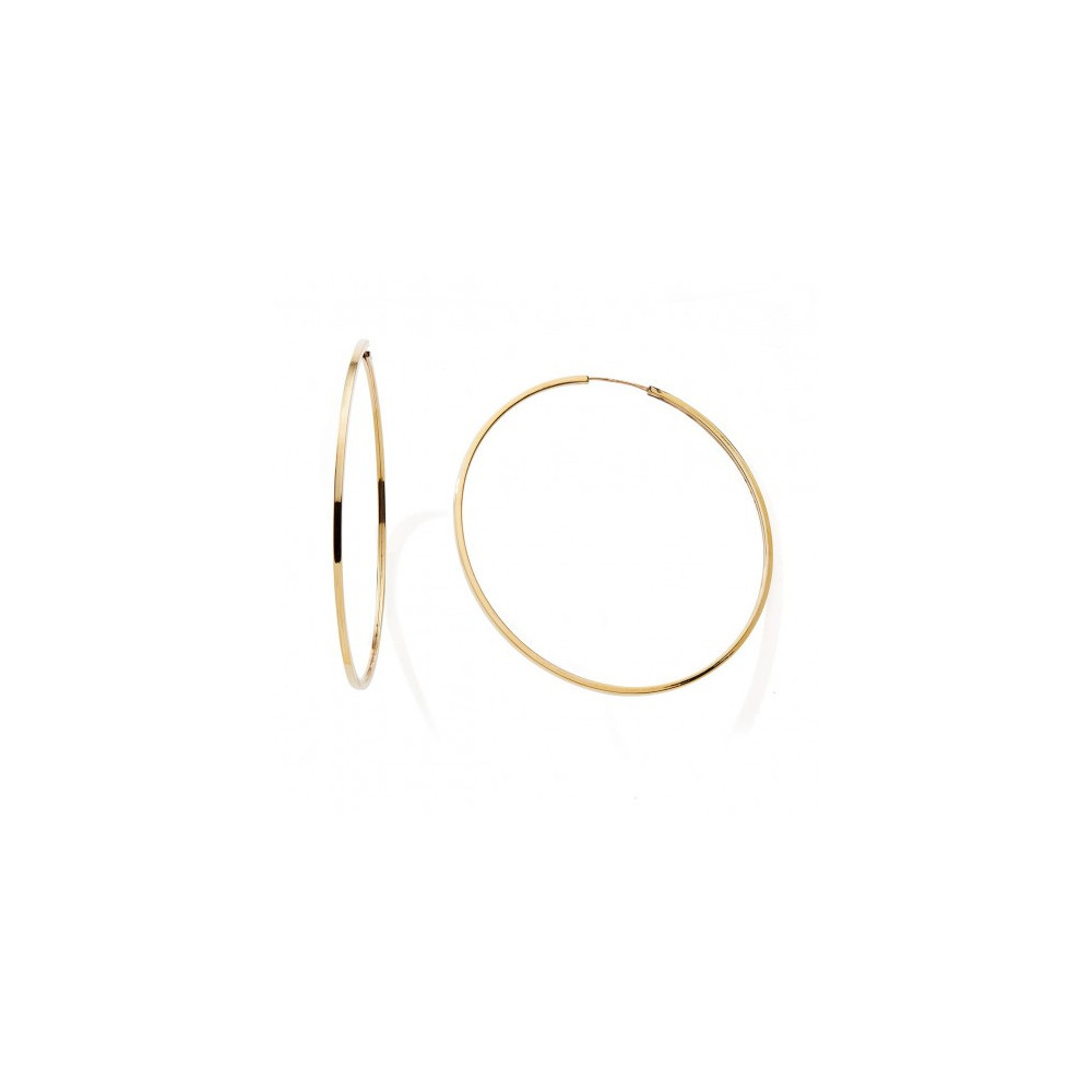 Les Boucles d'oreilles créoles or jaune 375/1000, fil carré, diamètre 55 mm, by Stauffer