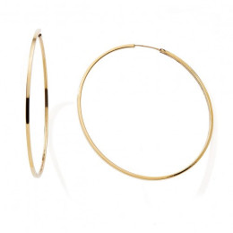 Les Boucles d'oreilles créoles or jaune 375/1000, fil carré, diamètre 50 mm, by Stauffer