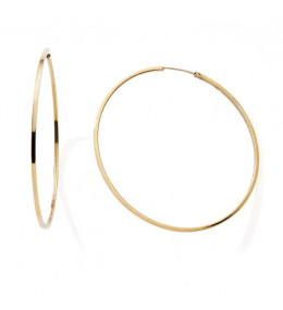 Les Boucles d'oreilles créoles or jaune 375/1000, fil carré, diamètre 50 mm, by Stauffer