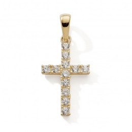 Le Pendentif croix or jaune 375/1000, et oxydes de zirconium by Stauffer