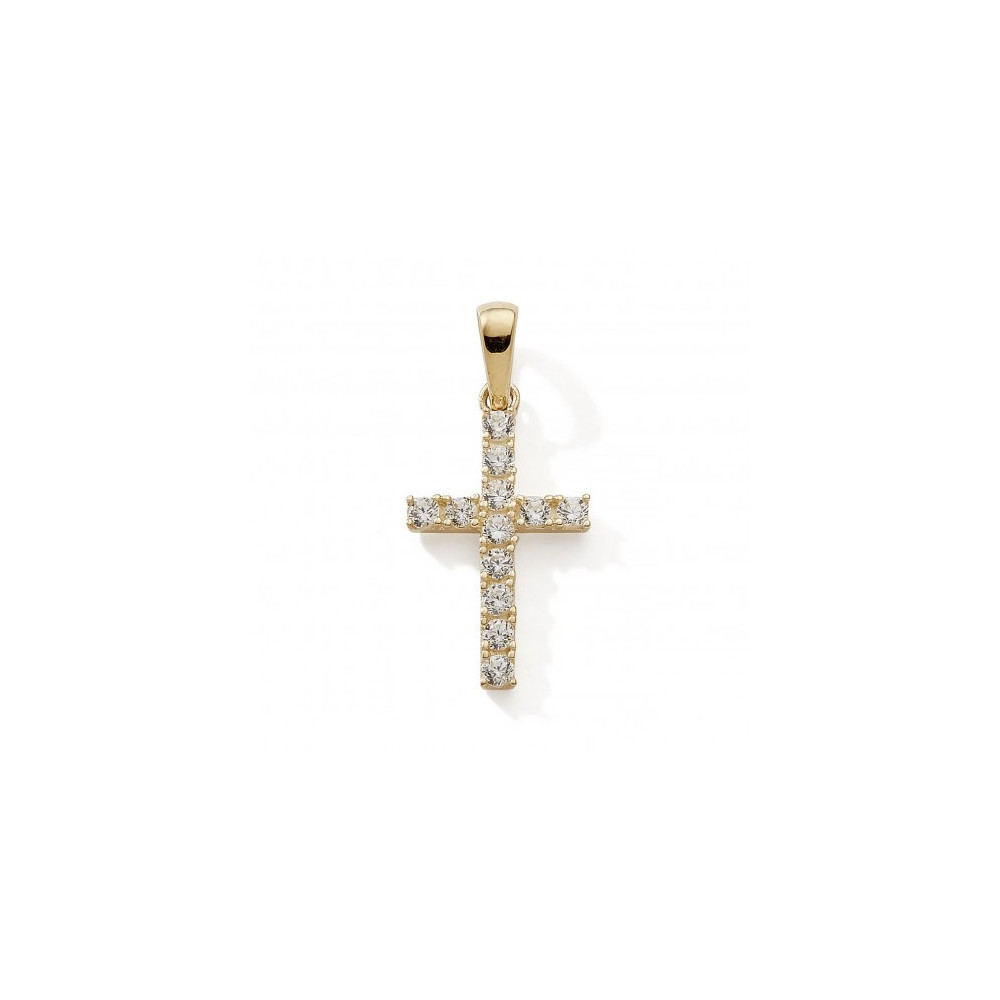 Le Pendentif croix or jaune 375/1000, et oxydes de zirconium by Stauffer
