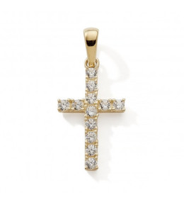 Le Pendentif croix or jaune 375/1000, et oxydes de zirconium by Stauffer