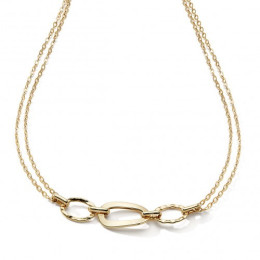 Le Collier or jaune 375/1000, anneaux double chaîne by Stauffer