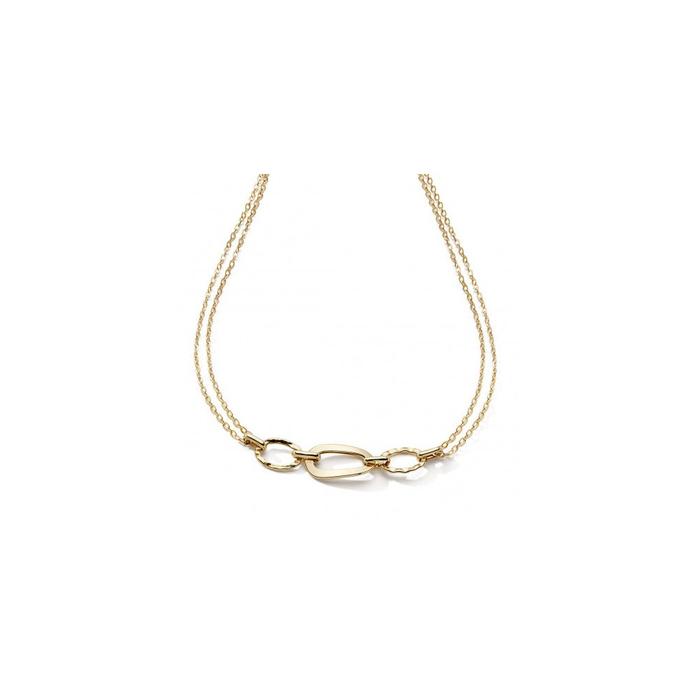 Le Collier or jaune 375/1000, anneaux double chaîne by Stauffer