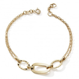 Le Bracelet or jaune 375/1000, anneaux double chaîne by Stauffer
