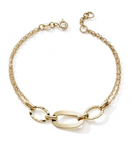 Le Bracelet or jaune 375/1000, anneaux double chaîne by Stauffer