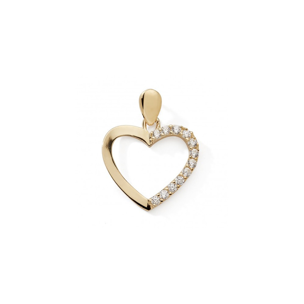 Le Pendentif or jaune 375/1000, coeur et oxydes de zirconium, by Stauffer Le Pendentif or jaune 375/1000, coeur et oxydes de zirconium, by Stauffer