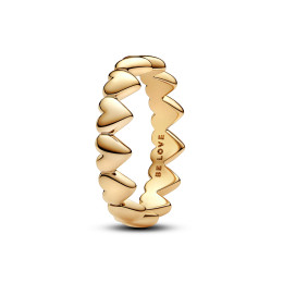 La BBague Pandora Farandole de coeurs en métal doré or jaune 585/1000, 163427C00