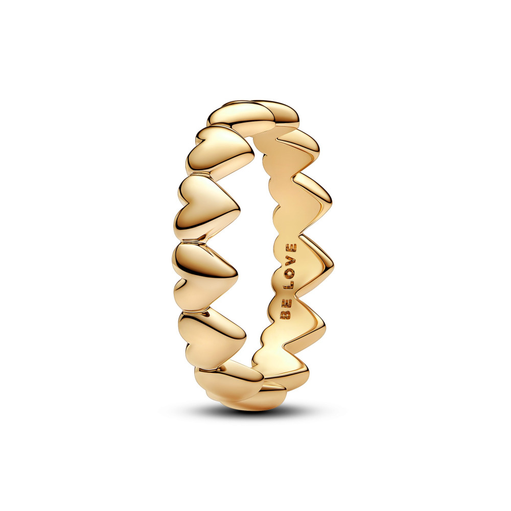 La BBague Pandora Farandole de coeurs en métal doré or jaune 585/1000, 163427C00