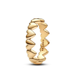 La BBague Pandora Farandole de coeurs en métal doré or jaune 585/1000, 163427C00