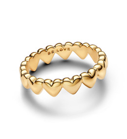 La BBague Pandora Farandole de coeurs en métal doré or jaune 585/1000, 163427C00