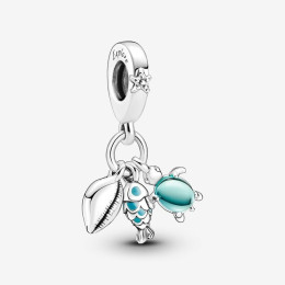 Le Charm pendentif, Pandora moments, poisson, tortue de mer et coquillage, en argent 925/1000 791697C01.