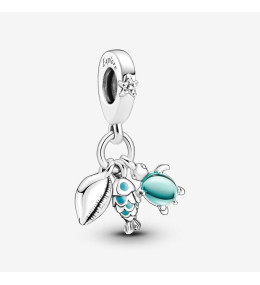 Le Charm pendentif, Pandora moments, poisson, tortue de mer et coquillage, en argent 925/1000 791697C01.
