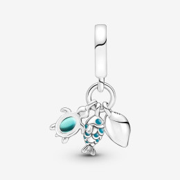 Le Charm pendentif, Pandora moments, poisson, tortue de mer et coquillage, en argent 925/1000 791697C01.