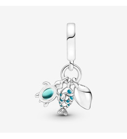 Le Charm pendentif, Pandora moments, poisson, tortue de mer et coquillage, en argent 925/1000 791697C01.