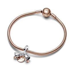 Le Charm Pandora pendentif,  Cloche de mariage Bicolore, Argent 925/1000 et doré or rose 585/1000, 782592C01
