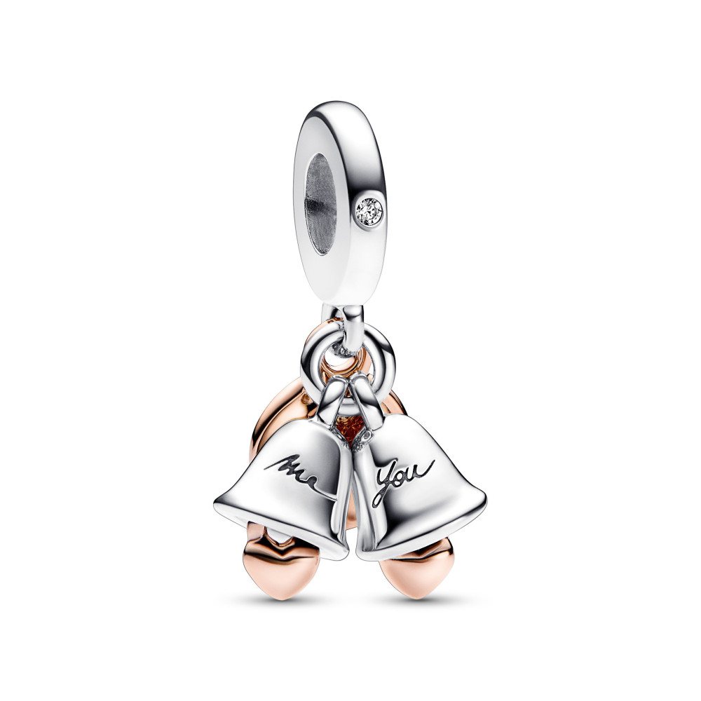 Le Charm Pandora pendentif,  Cloche de mariage Bicolore, Argent 925/1000 et doré or rose 585/1000, 782592C01