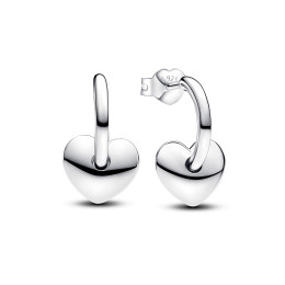 Les Boucles d'oreilles créoles Pandora ouverte coeurs, en argent 925/1000, 293460C00