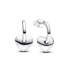 Les Boucles d'oreilles créoles Pandora ouverte coeurs, en argent 925/1000, 293460C00