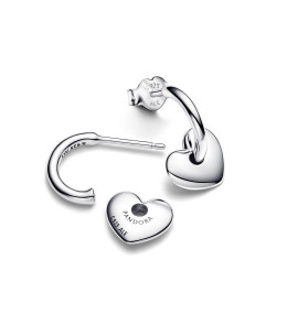 Les Boucles d'oreilles créoles Pandora ouverte coeurs, en argent 925/1000, 293460C00