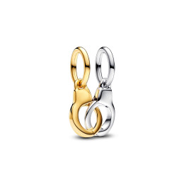 Le Charm pendentif Pandora moments, menottes ouvrable & séparable en métal doré or jaune 585/1000 et argent 925/1000, 763435C00