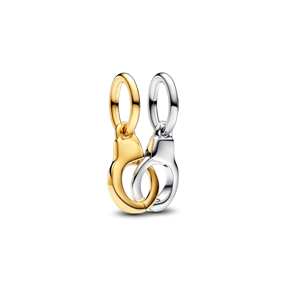 Le Charm pendentif Pandora moments, menottes ouvrable & séparable en métal doré or jaune 585/1000 et argent 925/1000, 763435C00