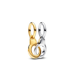 Le Charm pendentif Pandora moments, menottes ouvrable & séparable en métal doré or jaune 585/1000 et argent 925/1000, 763435C00