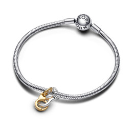 Le Charm pendentif Pandora moments, menottes ouvrable & séparable en métal doré or jaune 585/1000 et argent 925/1000, 763435C00