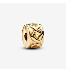 Le Charm clip Pandora moments, coeurs noués en métal doré or jaune 585/1000, 768035C00
